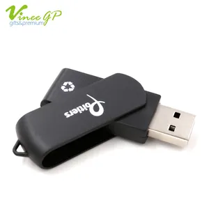 Craft recycled rotation bulk plastic black usb flash drive