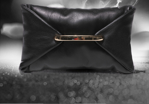Pochette da sera per feste, buste <span class=keywords><strong>in</strong></span> vera <span class=keywords><strong>pelle</strong></span> con apertura a cerniera - Product Image 2