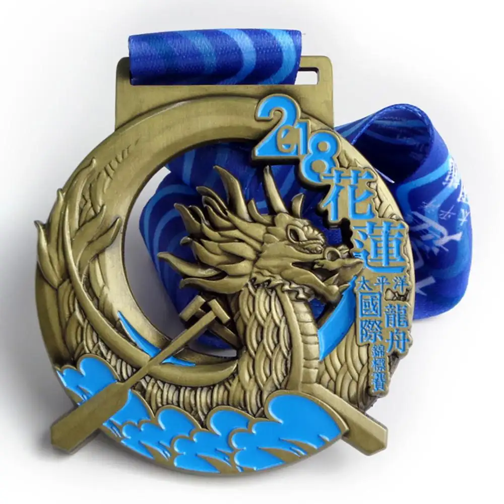 3D Medaille Symbolische Drachen Geschenk Trophäen und Medaillen China Triathlon Medaillon
