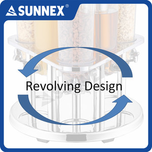 Dispensador Giratorio de Bebidas y Cereales de Acero Inoxidable, 3Lx6, Grado Alimenticio, para Buffet de Hotel - Product Image 6