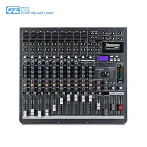 Mixer Audio Bertenaga 500W 12 Saluran, Mixer DJ Musik dengan MP3 dan USB