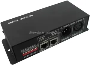 4CH DC12-24V rgbw dmxコントローラDMX 512 Decoder LED DMX512コントローラ4 ChannelとRJ45ためRGBW LEDストリップライト