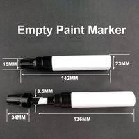 Mini stylo marqueur vide en aluminium, corps en aluminium, rechargeable, 90 pièces, 8.5mm pour remplissage de l'acrylique/alcool