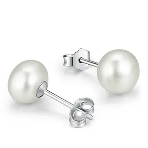 Fashion jewelry freshwater pearl Jewelry 925 Sterling Silver Earrings