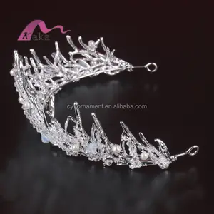 European style metal crown with crystal for girls, wedding tiara headband