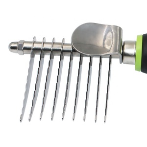 Pet Fur Hair Remover Grooming Tool <strong>Undercoat</strong> <strong>Rake</strong> 9 Knifes Stainless Steel Dematting Comb - Product Image 4