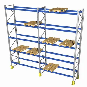 Rayonnage de stockage de palettes sélectif standard européen à allée étroite XZY - Product Image 1