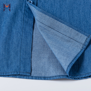 La mejor calidad de manga larga 100% algodón color sólido pantalones <span class=keywords><strong>vaqueros</strong></span> de mezclilla casual Camisa de los hombres - Product Image 6