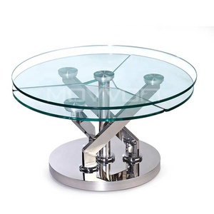El más nuevo diseño italiano de base de acero inoxidable piernas mesas de café con ampliable sistema - Product Image 5