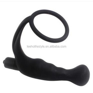 Male <strong>G</strong>-<strong>spot</strong> Toys Prostate Black Prostate Massager Anal <strong>Vibrator</strong> with <strong>Finger</strong> Ring - Product Image 5