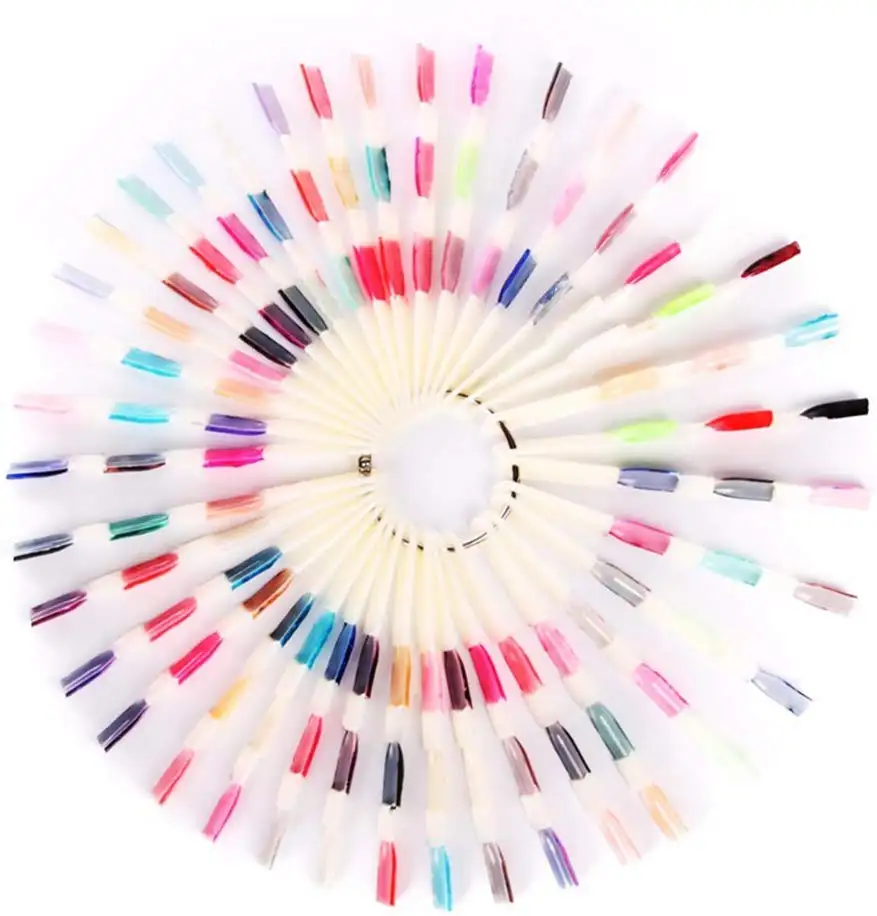 150 Tips 3 Knots Nail Art Display Board Nails With Ring Salon Tool Makeup Chart Color Sample Practice Fan Nail Polish Display