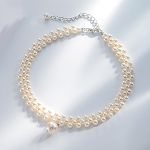 Couleur blanche d'eau douce perle collier ras du cou pour les femmes - Product Image 2