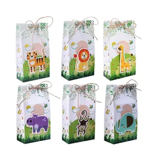 Jungle Party Decoration Baby Shower Birthday Animal Theme Party Favor Box Goodie Bag