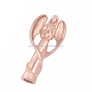 NUOVO Ciondolo Urna per Cremazione Placcato Oro 18K in Acciaio Inossidabile a Forma di Angelo Design Unico Ortodosso Finemente Lavorato - Product Image 5