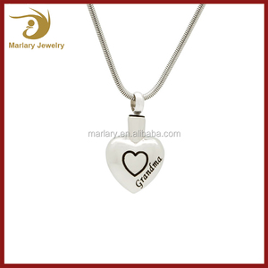 Memorial de La <span class=keywords><strong>Abuela</strong></span> y El Abuelo Corazón Cenizas de Cremación Recuerdo Colgante <span class=keywords><strong>Collar</strong></span> de La Joyería - Product Image 1