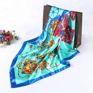 China supplier custom printed 100% silk satin fabric satin scarf