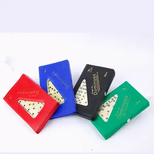 Dominos en plastique à vendre pas cher <span class=keywords><strong>Personnalisé</strong></span> en plastique dominos colorés Ivoire dominos Ensemble de 28 en PVC Étui de Transport - Product Image 1