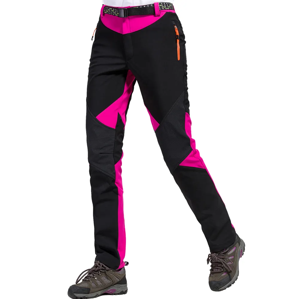 SiDiOU Group Women's Waterproof Trousers Fleece Outdoor Thicken Breathable Softshell Trekking Climbing Pants