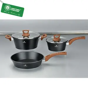 5 पीसी जाली एल्यूमीनियम चीनी मिट्टी गैर छड़ी cookware सेट