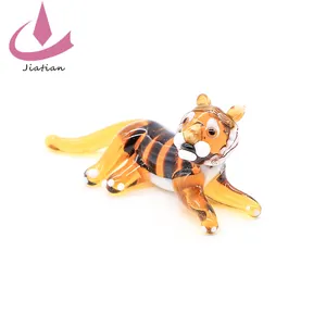 Newest Design Glass Tiger-shape Animal Miniature Figurines