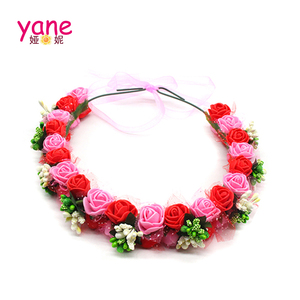 Corona de Flores para Recién Nacidos, Diadema Elegante para Bodas, Material de Poliéster, Estilo Dulce y Moderno, Logotipo Personalizado - Product Image 2