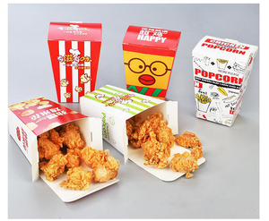 Chips de pollo desechables personalizados, caja de cartón para llevar, vasos de papel para <span class=keywords><strong>palomitas</strong></span> de maíz - Product Image 2