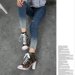 Popolari <span class=keywords><strong>Sneakers</strong></span> Sportive con <span class=keywords><strong>Tacco</strong></span> <span class=keywords><strong>Alto</strong></span> in Tela per Donne - Product Image 6