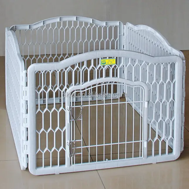 Hot Sale Dog Puppy Play Pen Weißer Kunststoff Outdoor Tragbarer Hunde zaun