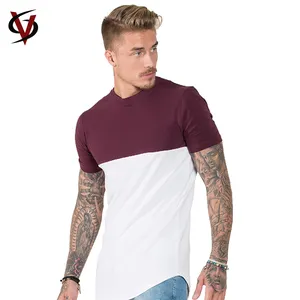 T-shirt à manches courtes pour hommes, haut 100% coton, personnalisé, Slim et simple, deux couleurs, avec ourlet incurvé