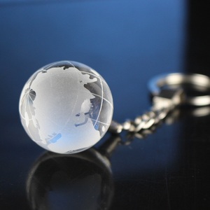 Crystal Earth Ball Glass Key Chain Globe Keychain Gift
