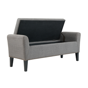 Rendimiento Superior gris tejido de almacenamiento mesa de café de gran otomano reposapiés - Product Image 1