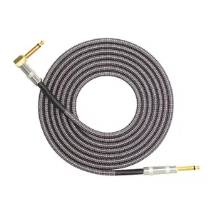 Cable para guitarra de 1/4 pulgadas, 10 pies, recto a ángulo recto, 1/4 pulgadas, 6,35mm, conector para teclado, guitarra, instrumento