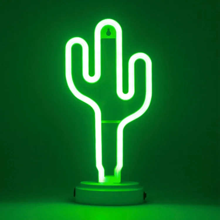 Vendita calda desktop decorativo led cactus luce della lampada al neon