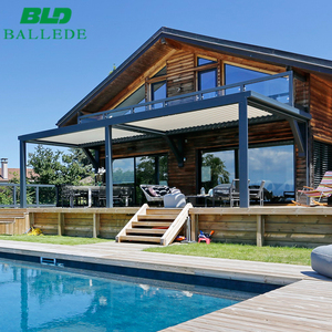Sombrilla motorizado plegable de rejilla de metal enmarcado moderno material impermeable pérgola <span class=keywords><strong>cubierta</strong></span> de techo de rejilla - Product Image 2