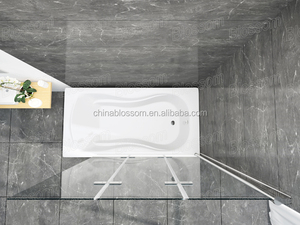Paroi de <span class=keywords><strong>douche</strong></span> pliante en verre sans cadre pour <span class=keywords><strong>baignoire</strong></span>, avec charnières de porte de salle de bain à 3 panneaux, modèle China Blossom - Product Image 2