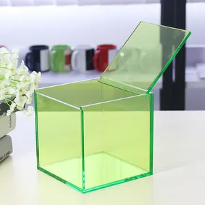 Caja acrílica de colores personalizada, cubo de colores de alta calidad, venta al por mayor