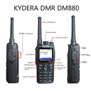 Kydera DR-880 มือถือ vhf uhf วิทยุดิจิตอล 3000mAh พร้อมการเข้ารหัส AES256 วิทยุสองทาง