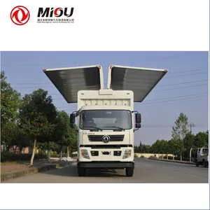 Dongfeng 180 hp כנף פתיחת ואן 4X2 כנף פתיחת תיבת מטען משאית למכירה