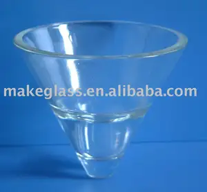 Photophore en verre en forme de cône, porte-bougie, verrerie