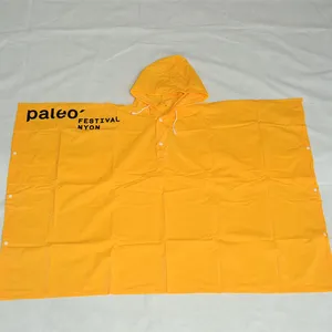 Customized printing logo yellow color cheap kids raincoat and ponchos