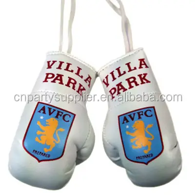 Mini guantes de boxeo de PU con logotipo personalizado, colgador de coche, Mini llavero de cuero para boxeo