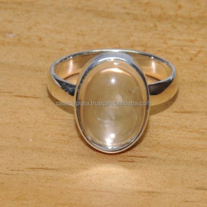 Oval Shape <b>Crystal</b> Quartz Gemstone 925 Sterling Silver <b>Ring</b> Jewelry - Product Image 1