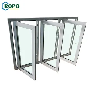 Veka Merk Australië As2047 3 Panel Triple Pvc Upvc Dubbele Geglazuurd Openslaand Raam