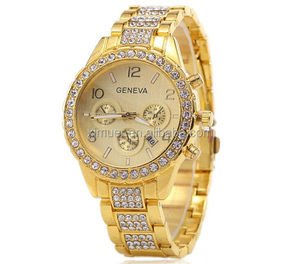 Reloj de Pulsera para Hombre Alli <span class=keywords><strong>Baba</strong></span> Com, Reloj de Ginebra con Pedrería, Reloj de Pulsera Dorado - Product Image 4