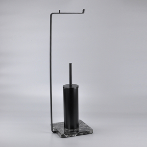 Portaescobillas de baño con diseño de base de polietileno redondo con soporte de papel - Product Image 4