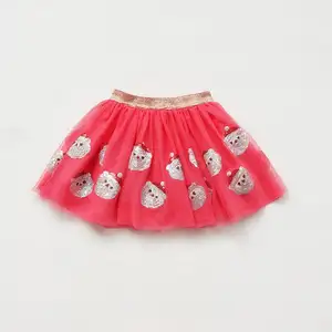 2021Professional made comfortable breathable sequin embroidery christmas baby clothes girls santa tutu skirt