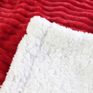 Super Soft Oversized 100% Polyester Plush Red Velvet Sherpa <strong>Throw</strong> <strong>Blanket</strong> <strong>Black</strong> - Product Image 2