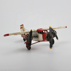 Modèle d'<span class=keywords><strong>avion</strong></span> vintage artisanal en métal de 33 cm, modèle d'<span class=keywords><strong>avion</strong></span> à l'échelle, biplan, décoration d'intérieur, articles d'ameublement - Product Image 5