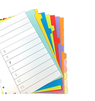 Separador de Archivos con Índice de Papel PET de 12 Pestañas, Tamaño A4, con Números y Colores, para Oficina o Escuela