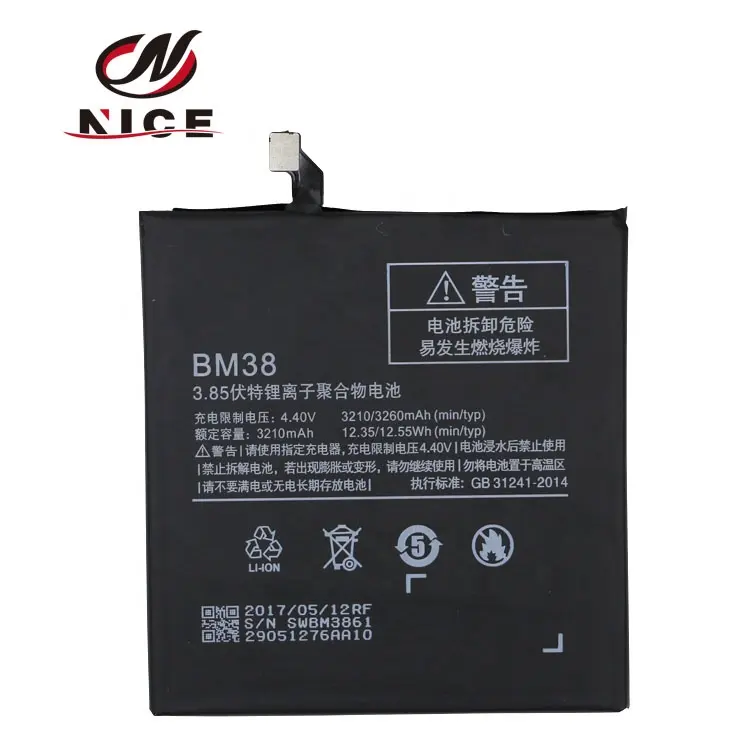 BM38 Produttore del Commercio All'ingrosso 3.85 V 3210 MAH di Ricambio Del Telefono Mobile Batteria Li-Ion Per Xiaomi Mi 4 S